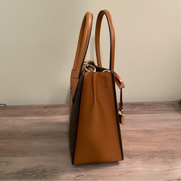 Michael Kors Crossbody Mercer Small Brown Gold Logo - Picture 15 of 16
